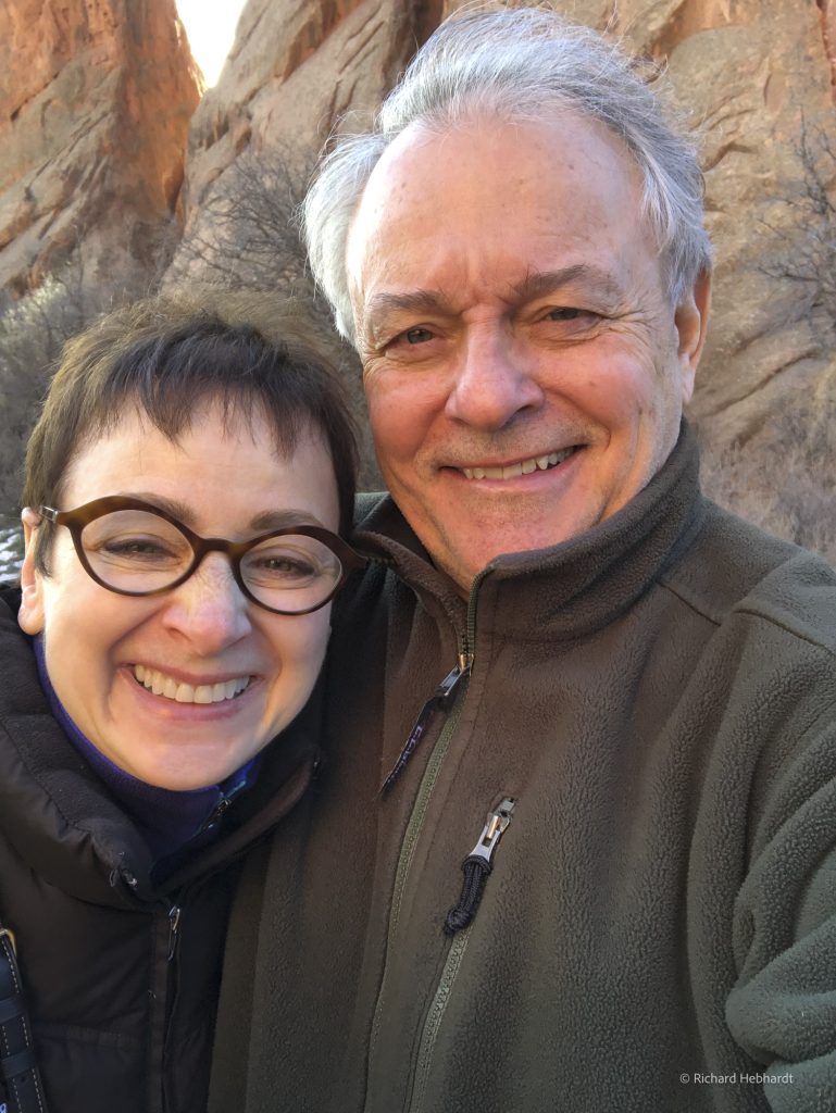 with my husband, Richard Hebhardt, at the Garden of the Gods in Colorado